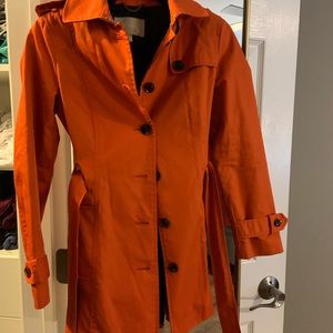 Banana Republic orange trench coat, size XS petite.